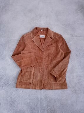 Vintage JESSICA Women's Brown Suede Button-Front Jacket